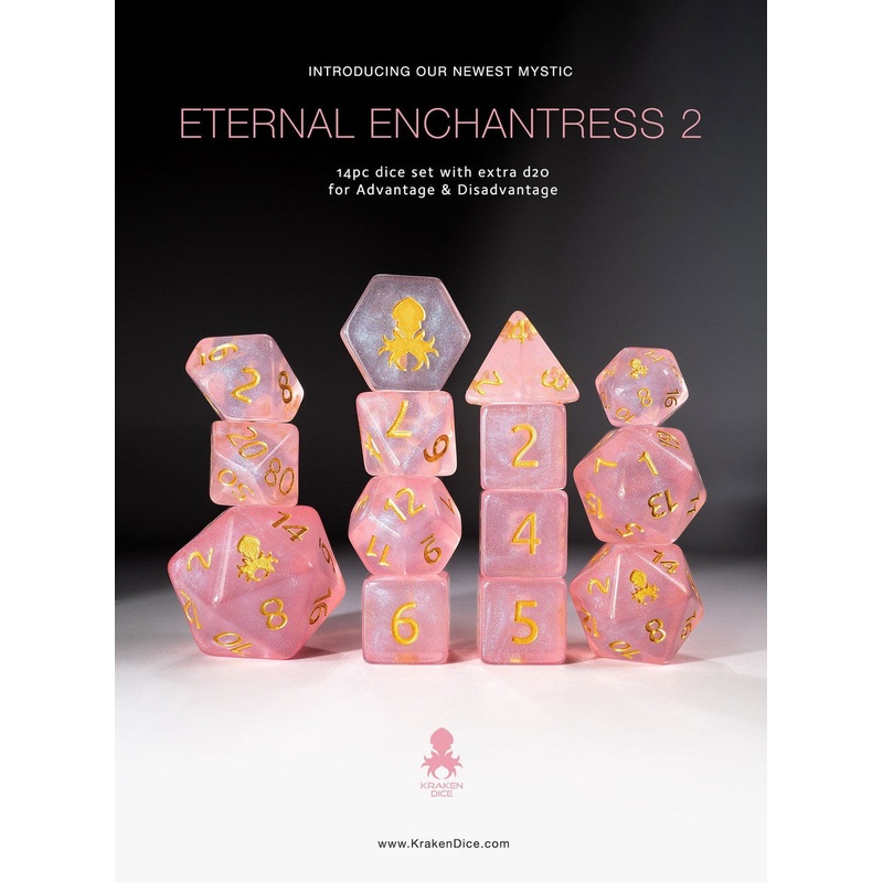 Eternal Enchantress 2  Mystics 14pc Dice Set