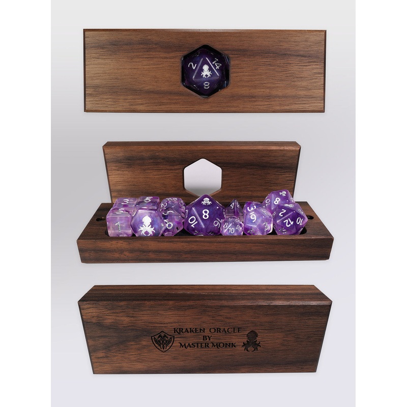 Kraken's Oracle Walnut Dice Vault by Master Monk