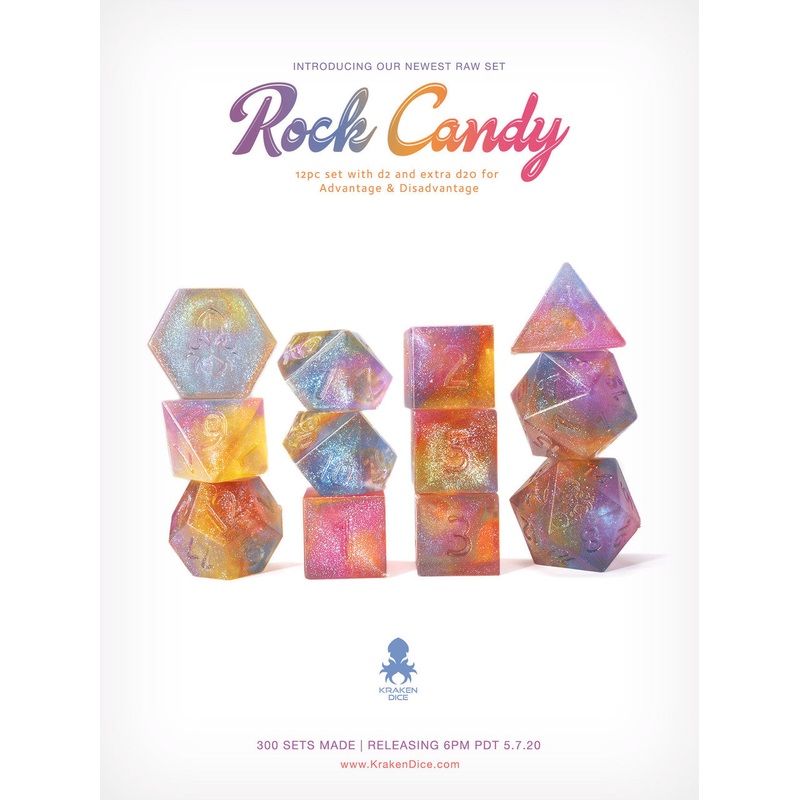 Kraken's Rock Candy RAW 12pc Polyhedral Dice Set