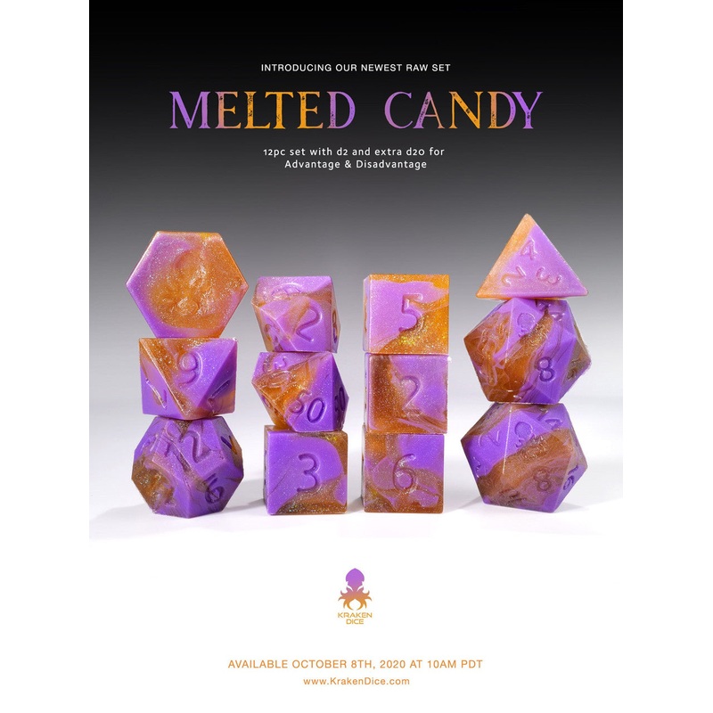 Melted Candy RAW 12pc  RPG Dice Set