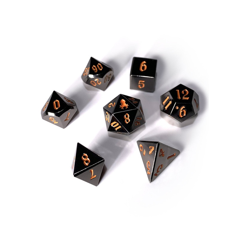 Mini Abyssal Dark Rite 10mm Metal Dice Set for RPGS