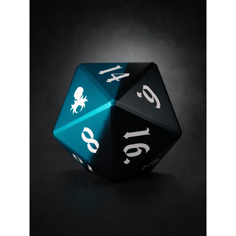 Vulcan: Azure Knight 75mm Black and Blue Precision Aluminum Single D20