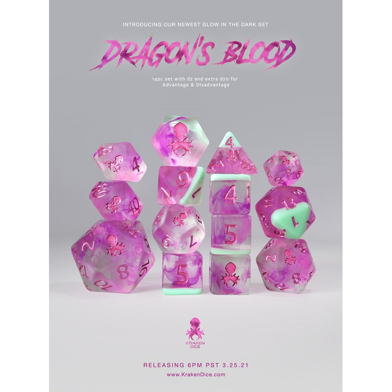 Dragon's Blood: Lava Lamp 14pc Limited Edition Dice Set