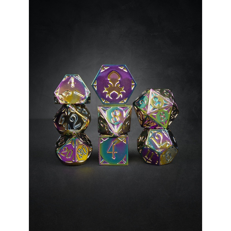 Fullmetal Gothik Fire 8pc TTRPG Dice Set