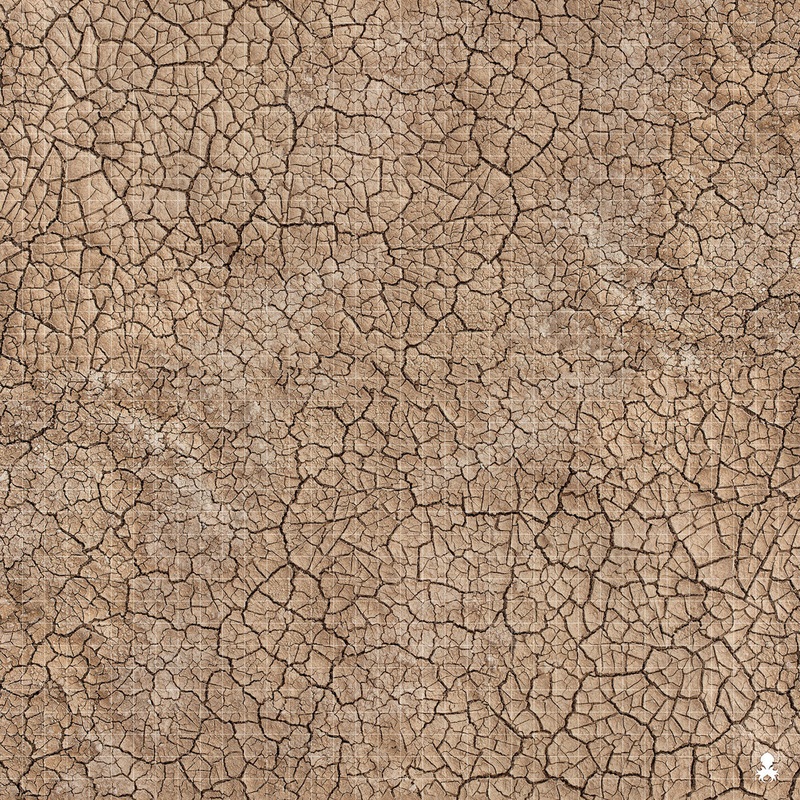Kraken Dice RPG Encounter Map Quick Mat- Cracked Desert 36"x36"