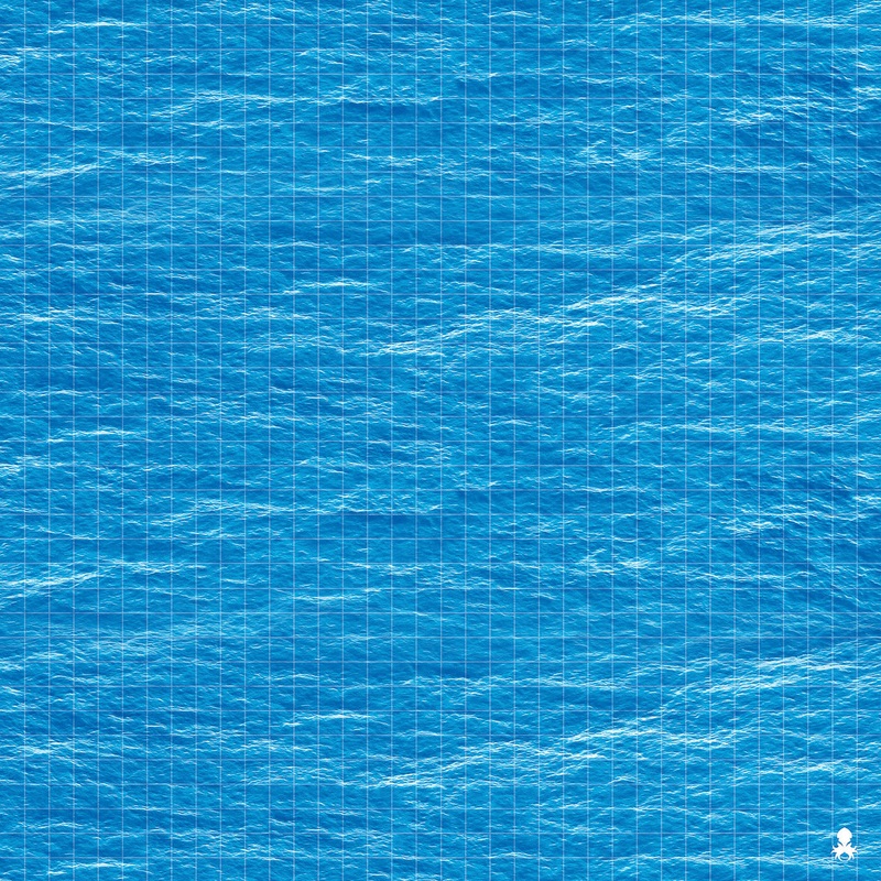 Kraken Dice RPG Encounter Map Quick Mat- Deep Blue Sea 36"x36"