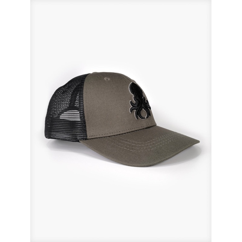 Kraken Logo Grey Silhouette  Snapback Trucker Cap