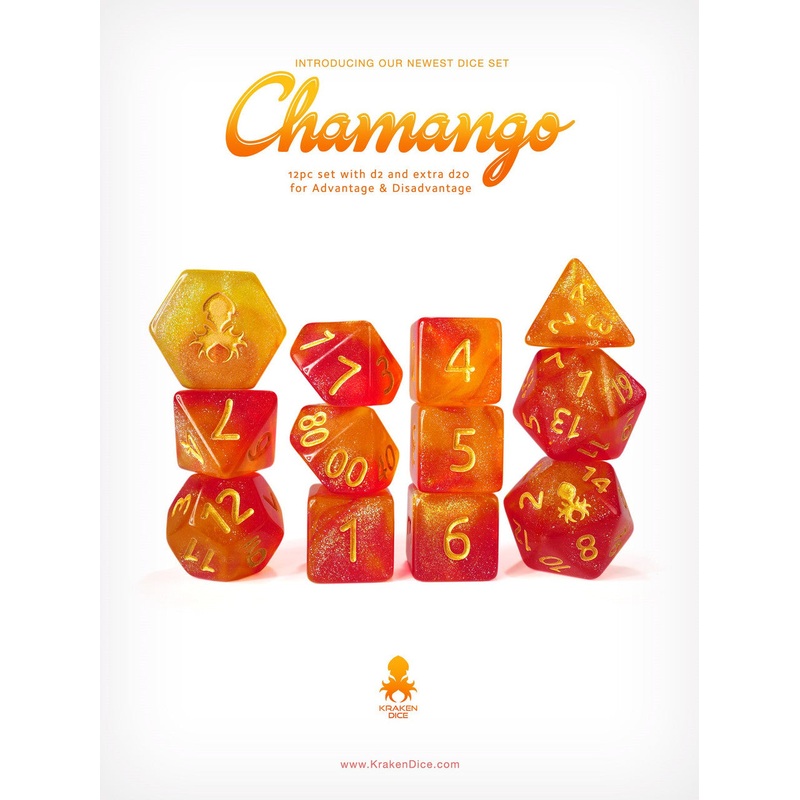 Kraken's Chamango Rock Candy 12pc Polyhedral Dice Set
