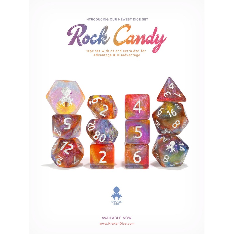 Kraken's Rock Candy 12pc Polyhedral Dice Set