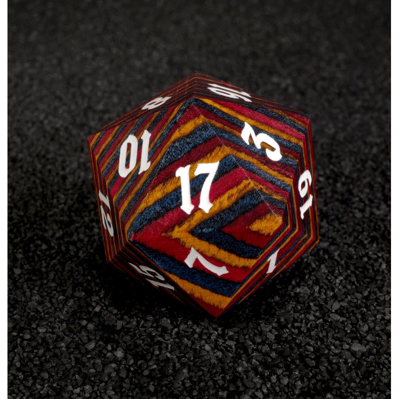 Rainbow 30mm Wooden D20