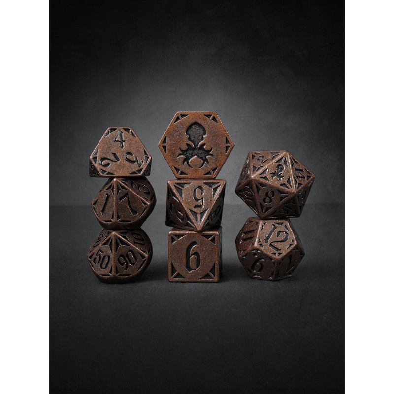 Rite of  Copper 8pc TTRPG Dice Set