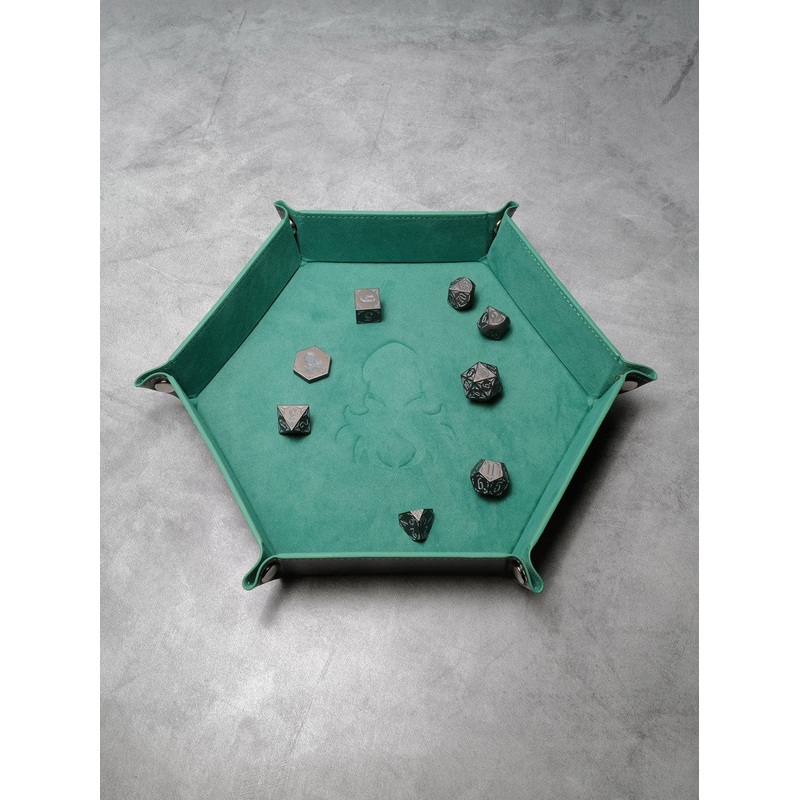 Collapsible Kraken Dice Tray Black and Light Green