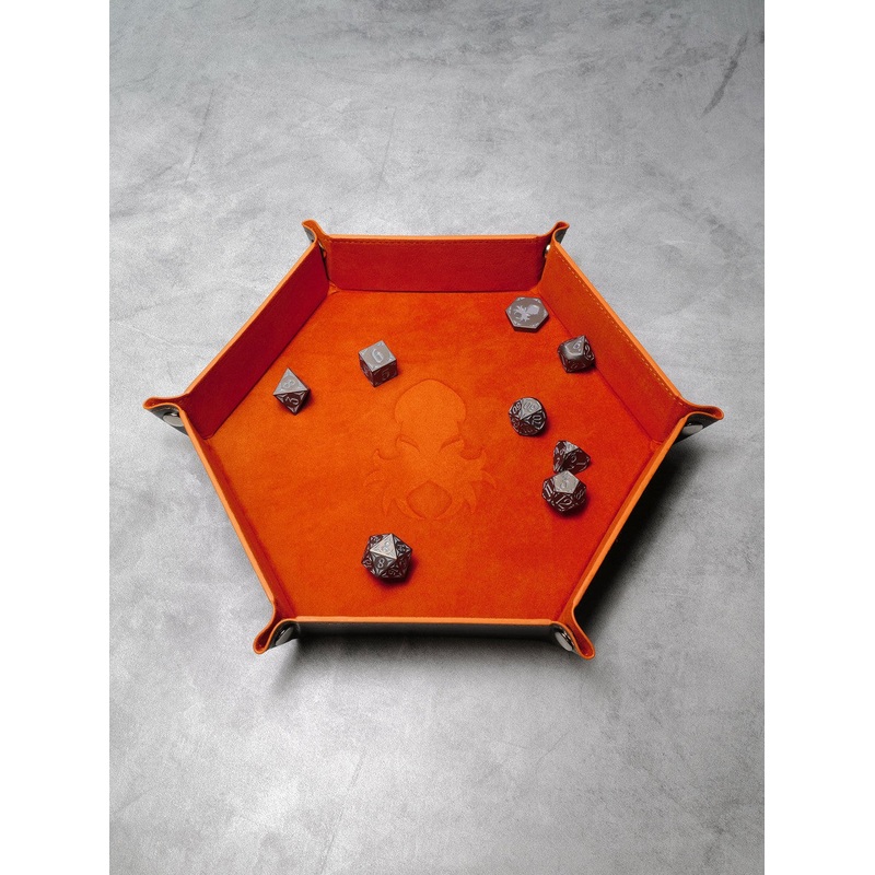 Collapsible Kraken Dice Tray Black and Orange