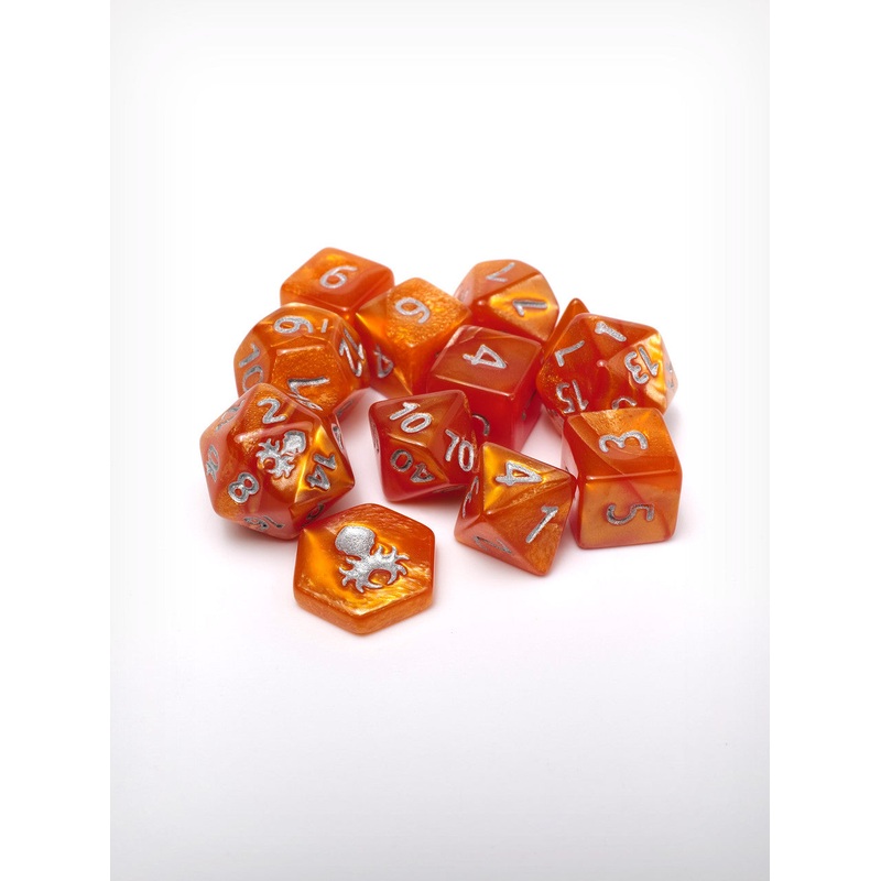 Feytfull  Amber 12pc 10mm Mini RPG Dice Set