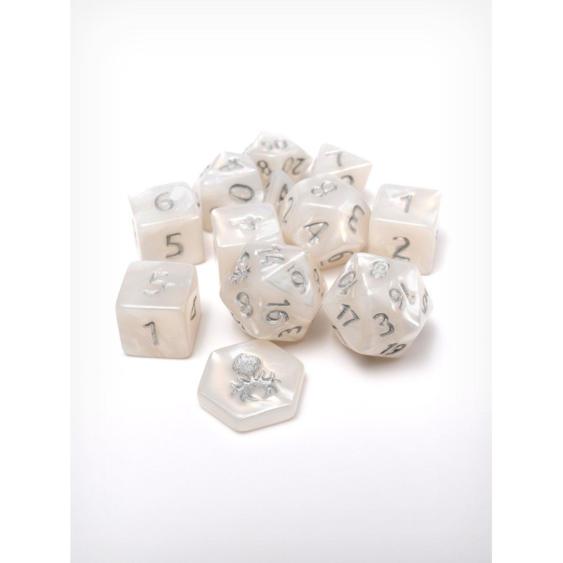Feytfull  Ivory 12pc 10mm Mini RPG Dice Set