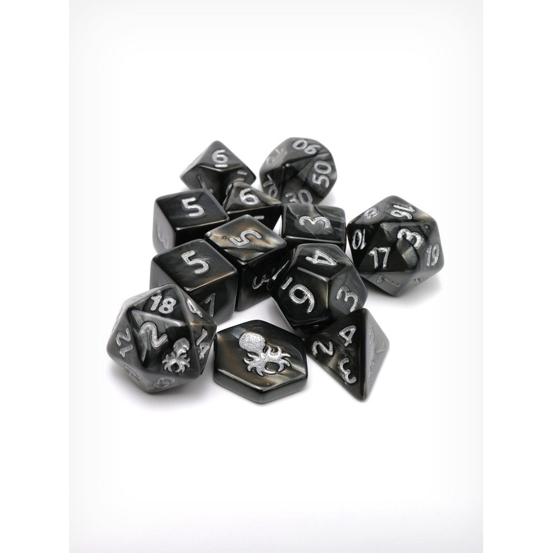 Feytfull  Onyx 12pc 10mm Mini RPG Dice Set
