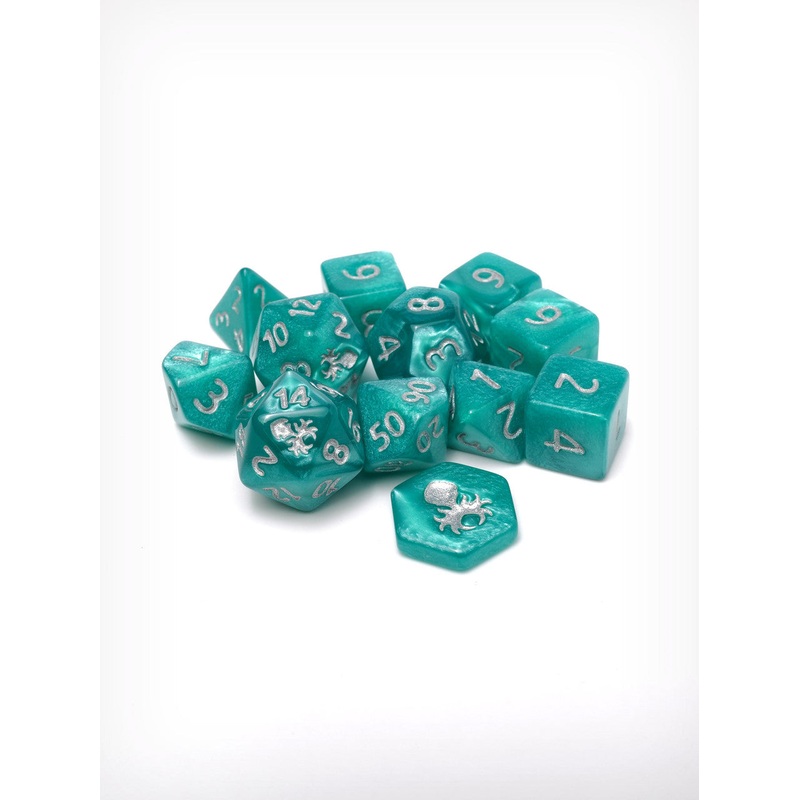 Feytfull  Turquoise 12pc 10mm Mini RPG Dice Set