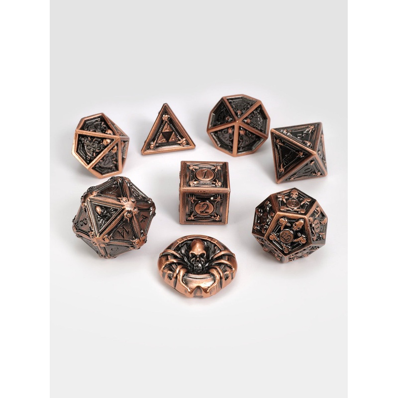 Geometric Horrors: Copper Golem's Eyes TTRPG Dice Set