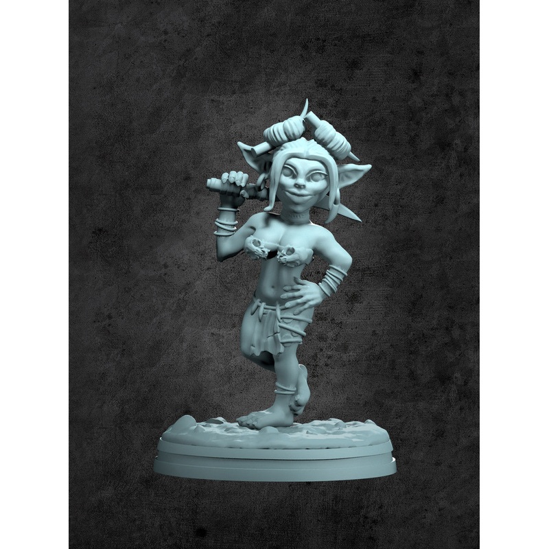 Goblin Female Miniature for Tabletop RPGs