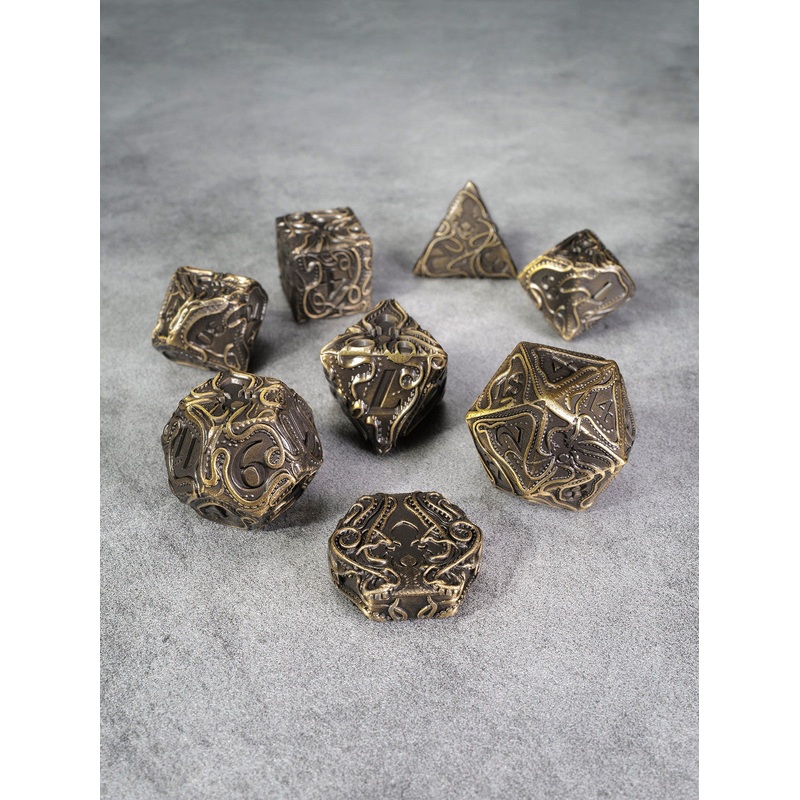 Kraken's Reach: Brass Golems Reach 8pc TTRPG Dice Set