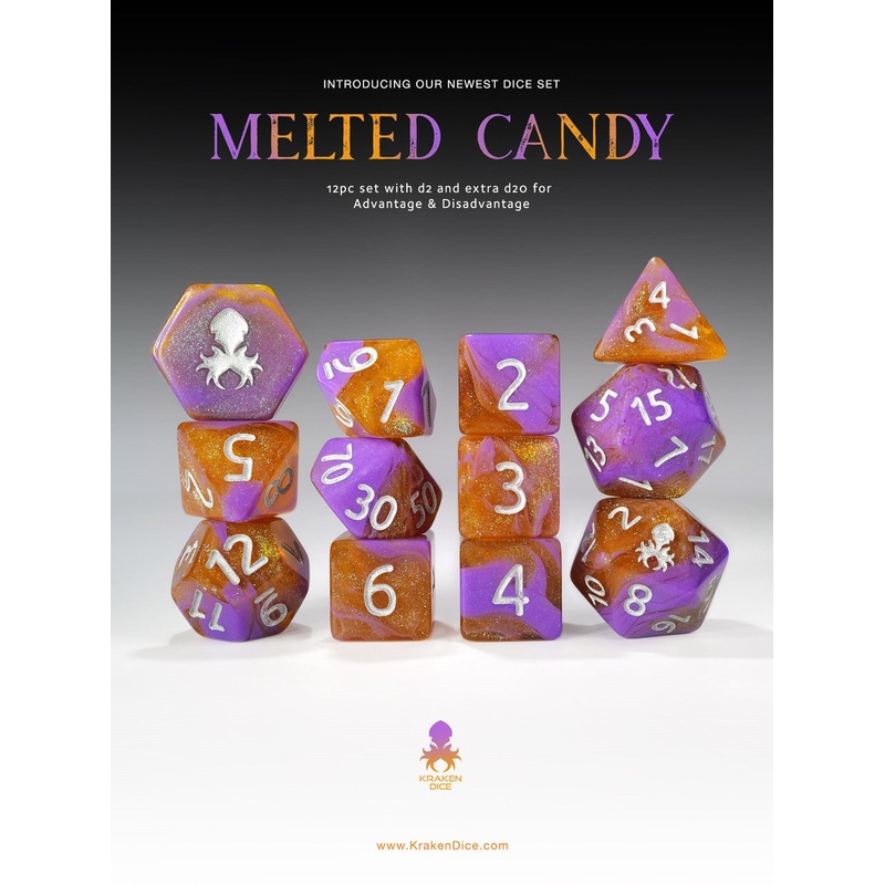 Melted Candy 12pc RPG Dice Set