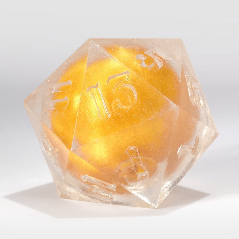 RAW 34mm Clear Liquid Core Gold Glitter Single D20