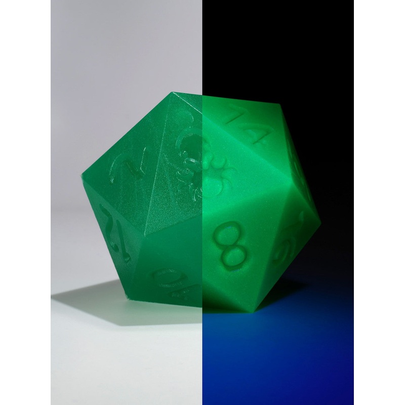 RAW 55mm Glow in the Dark Green D20