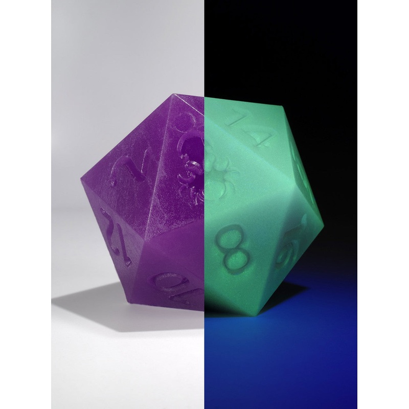 RAW 55mm Glow in the Dark Purple D20