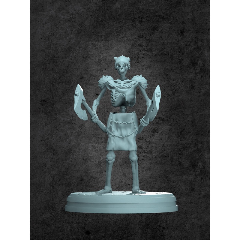 Skeleton Hatchetman Miniature for Tabletop RPGs