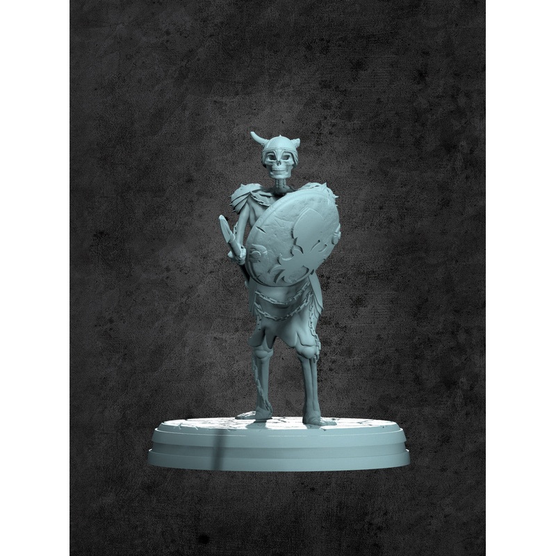 Skeleton Spearman Miniature for Tabletop RPGs