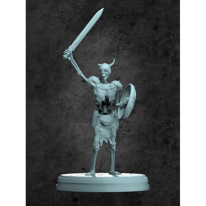 Skeleton Swordsman Miniature for Tabletop RPGs