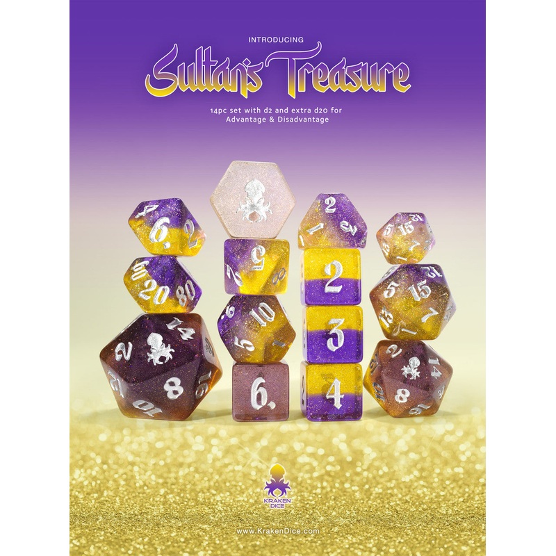 Sultan's Treasure 14pc Dice Set