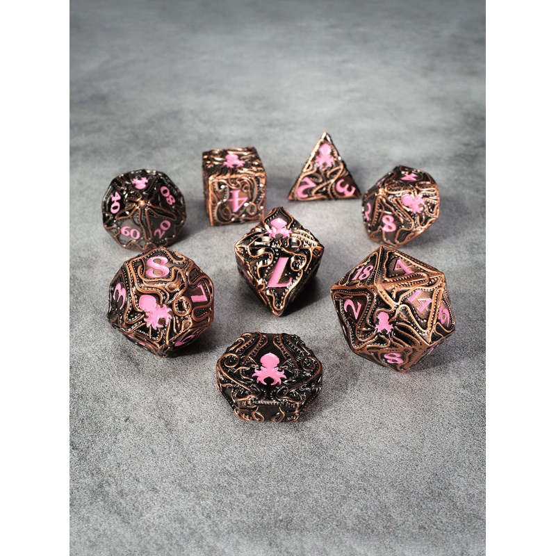 Kraken's Reach: Rose Golems Reach 8pc TTRPG Dice Set