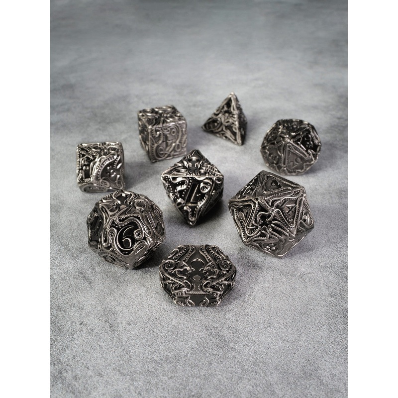 Kraken's Reach: Steel Golems Reach 8pc TTRPG Dice Set