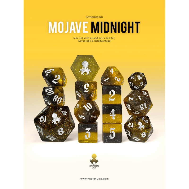 Mojave Midnight 14pc Polyhedral Dice Set