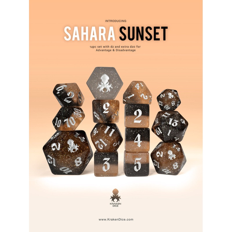 Sahara Sunset 14pc Polyhedral Dice Set