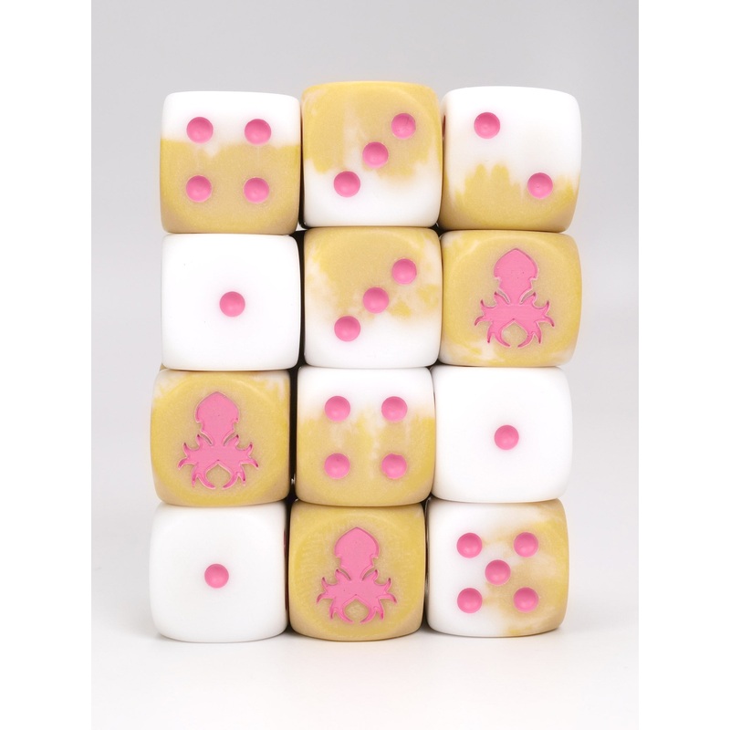 Strawberry Latte  D6 with Pips Dice Set