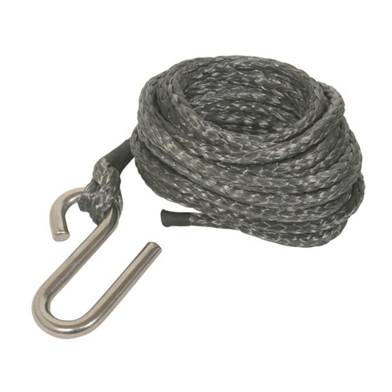 Corde de treuil synthtique avec crochet en acier inoxydable (5 mm x 6m)