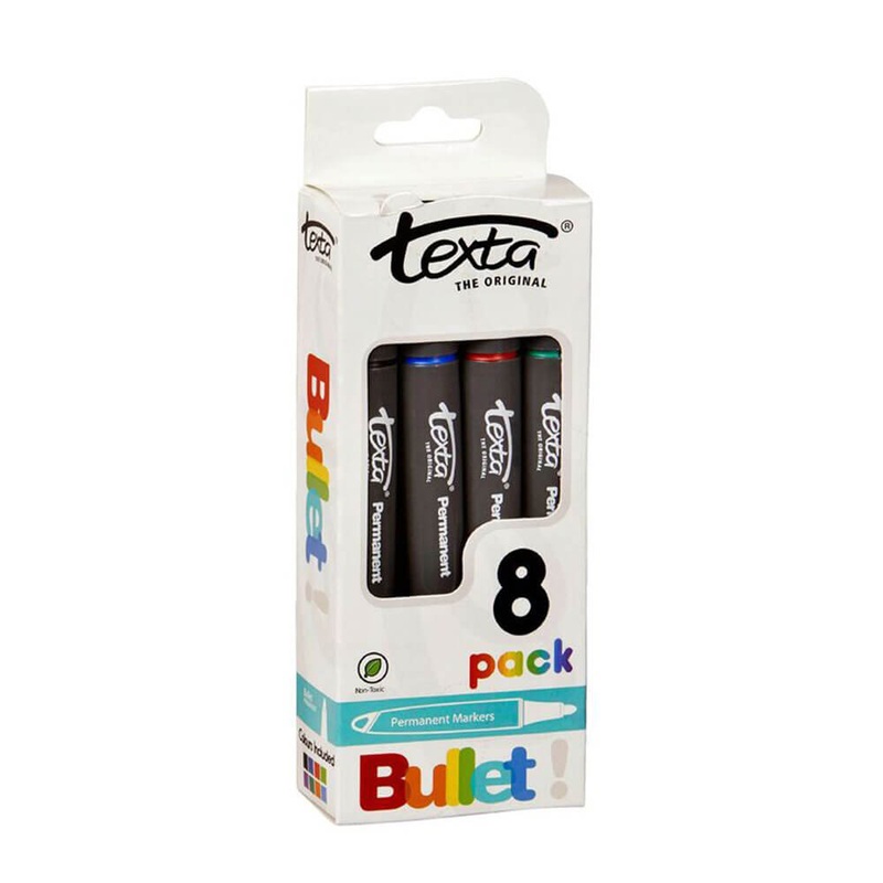 Couleurs assorties de marqueur permanent de Bullet Texta (8pk)