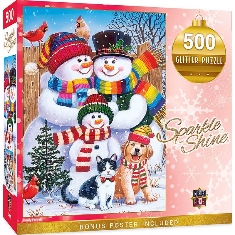Masterpieces Holiday Glitter Family Portrait Puzzle 500pc