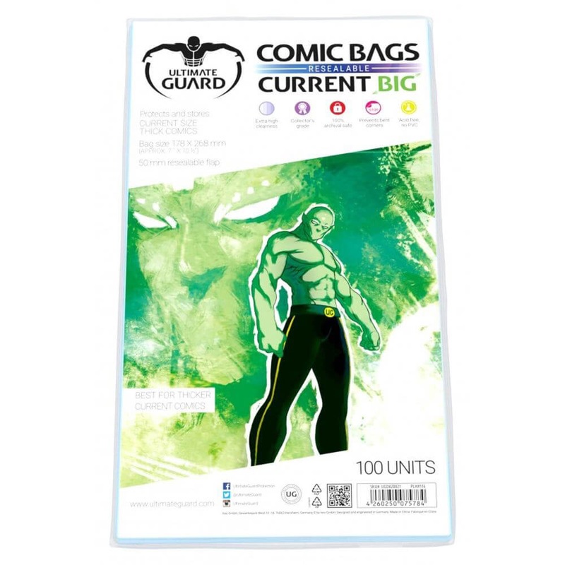 Sacs de bandes dessines de garde ultime grande taille de courant refermable 100pk